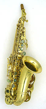 Mauriat PMSS-2400DK Curved Soprano Sax. Gold lacquer. Abalone shell key touches. Hand engraved. Warm dark sound                      