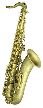 Mauriat Swing-55 Tenor Sax. Centered & focused sound. Bronze body with matt brass lacquered bell. Standard compact flared bell. White pearl key touches. Hand engraved bell