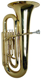 Rosetti Series 5 Eb Tuba. This Tuba has a compact design, & is not much larger than a Euphonium. Because of it's size & lightweight construction, it is ideal for younger players. It comes with a lightweight case with wheels. 