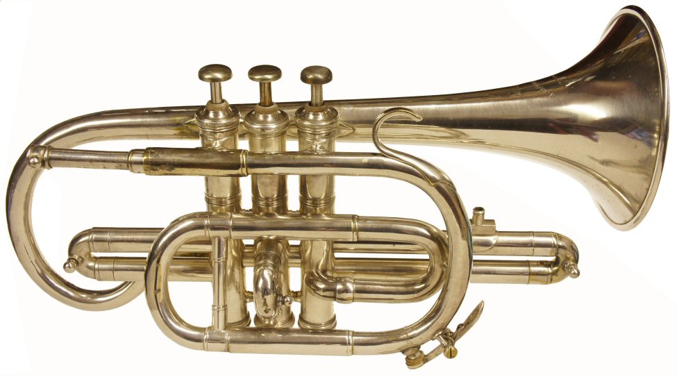 Tompkins Cornet. C1914. No serial number. Engraved on bell Class A, Tompkins & son, Northampton. Restored to reasonable playing order. Instrument only. Price £350.00