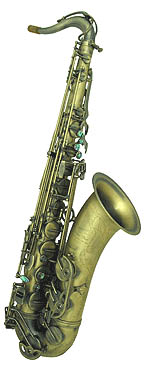 Vintage French sound. Rolled tone holes. Dark vintage lacquer. Flared bell. Abalone key touches. Super Jazz VI neck. Extra hand engraving on bell & bow. Double arms on low B & C keys