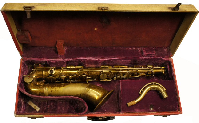 Adolphe Sax Tenor Sax.  Inscribed on bell. 1er GRAND PRIX DE, La Facture Instrumentale, Medaille D'Or 1900, Adolphe Sax, 84. Rue Myrha, PARIS, No. 1065. Made about 1930. Good playing order. Price £2449.00 