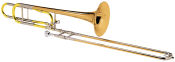 Conn 88HO Trombone. Symphony‚ .547" (13.89mm) bore‚ .562" (14.27mm) bore through open wrap F attachment‚ 8-1/2" (216mm) rose brass bell‚ rose brass outer slide‚ lacquer finish‚ Conn 5G mouthpiece‚ deluxe woodshell case. This instrument has won overwhelming acclaim for its evenness of sound‚ excellent response‚ and flexibility of performance