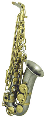 Powerful contemporary sound. Solid nickel silver & clear lacquered with matt gold lacquered keywork. Super Jazz VI neck. Extra hand engraving on bell & bow.