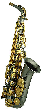 Warm contemporary sound. Solid nickel silver & black nickel plated. Extensively  hand engraved on bell & bow & neck