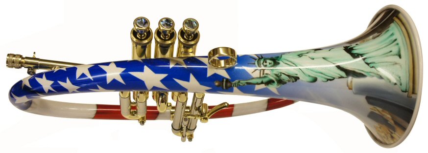 Taylor Phat Sam Flugel Horn. This is a custom shop version of the Phat Boy. Amazing artwork which features the skyline of New York