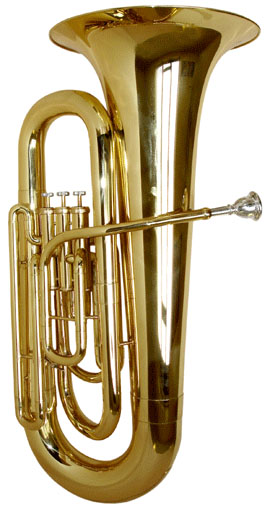 Rosetti Series 5 Eb Tuba. This Tuba has a compact design, & is not much larger than a Euphonium. Because of it's size & lightweight construction, it is ideal for younger players. It comes with a lightweight case with wheels. 