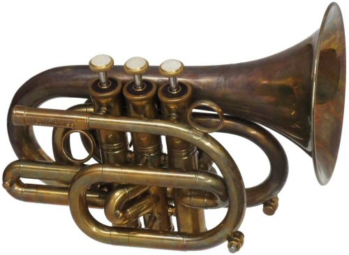 CarolBrass-3000-GLS-Bb-PA Pocket Trumpet with a patina finish by Andy Taylor